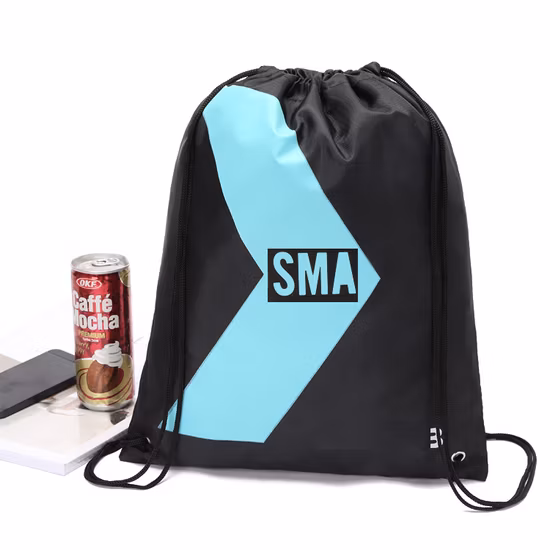 RPET Promotion Custom Logo Drawstring Rucksack Recycling Polyester Gym Drawstring Einkaufstasche