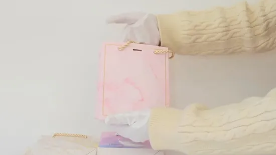 Einkaufstasche aus Kraftpapier mit individuellem Logo, recycelte Geschenktüte