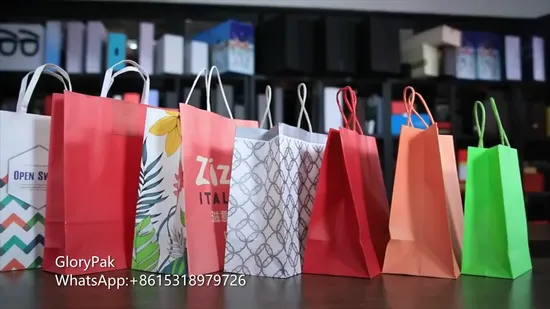Kraft-Shopping-Geschenkverpackung, personalisierte bedruckte Papiertüte mit Griff