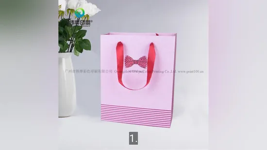 Top Sale Anpassen Rosa Druck Verpackung Papier Geschenktüte