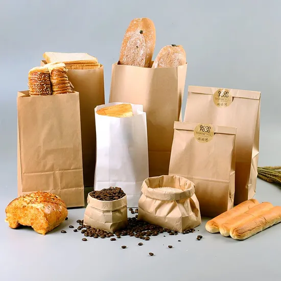 Individuell bedruckte, fettdichte braune Kraft-Fast-Food-Papiertüten