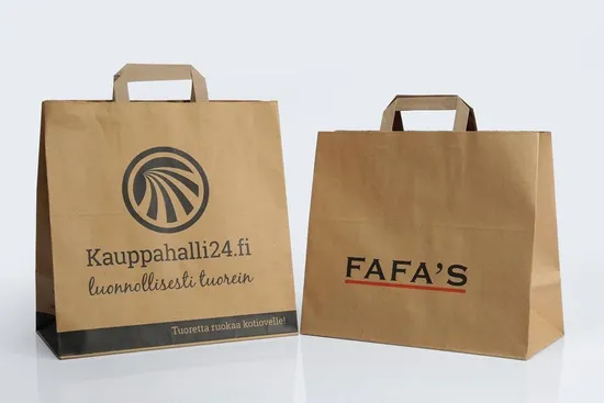 Großhandel Custom Print Logo Shopping Papiertüte Kraft biologisch abbaubare Papierbox mit Griff