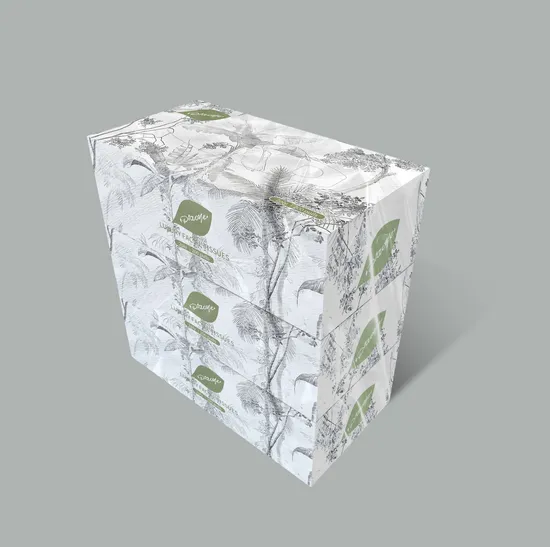 OEM-Box-Gesichtstücher, Private Label, Virgin Wood Pulp, 2-lagiges Home-Restaurant-Tissue